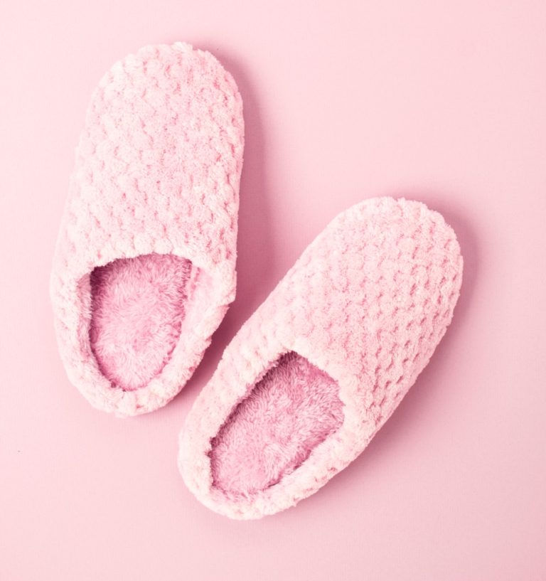 A Relaxing Bedtime Routine - pink slippers