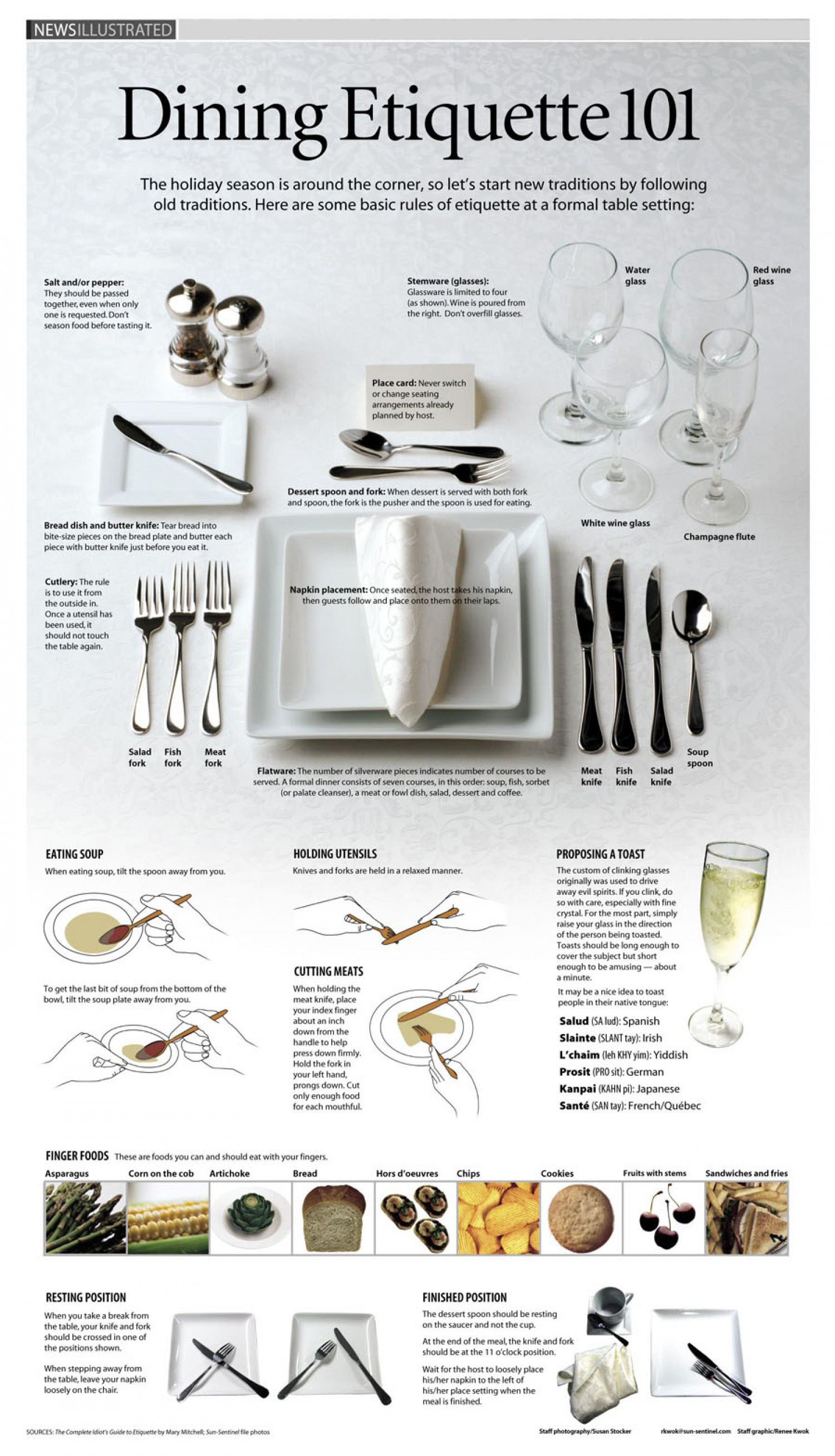 Tips for setting a table for a formal dinner, as well as fine dining dinner etiquette. Figure out what each fork, knife and spoon are used for and when. #dinner #formaldinner #tablesetting #etiquette #home 
