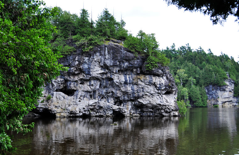 Limestone rocks at Rockwood Conservation Area in Ontario