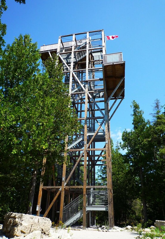 The fire tower near the visitor's centre at Bruce Peninsula National Park. 